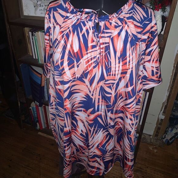 Lane Bryant pink barbiecore fern flowy 22/24 blouse - Picture 1 of 3